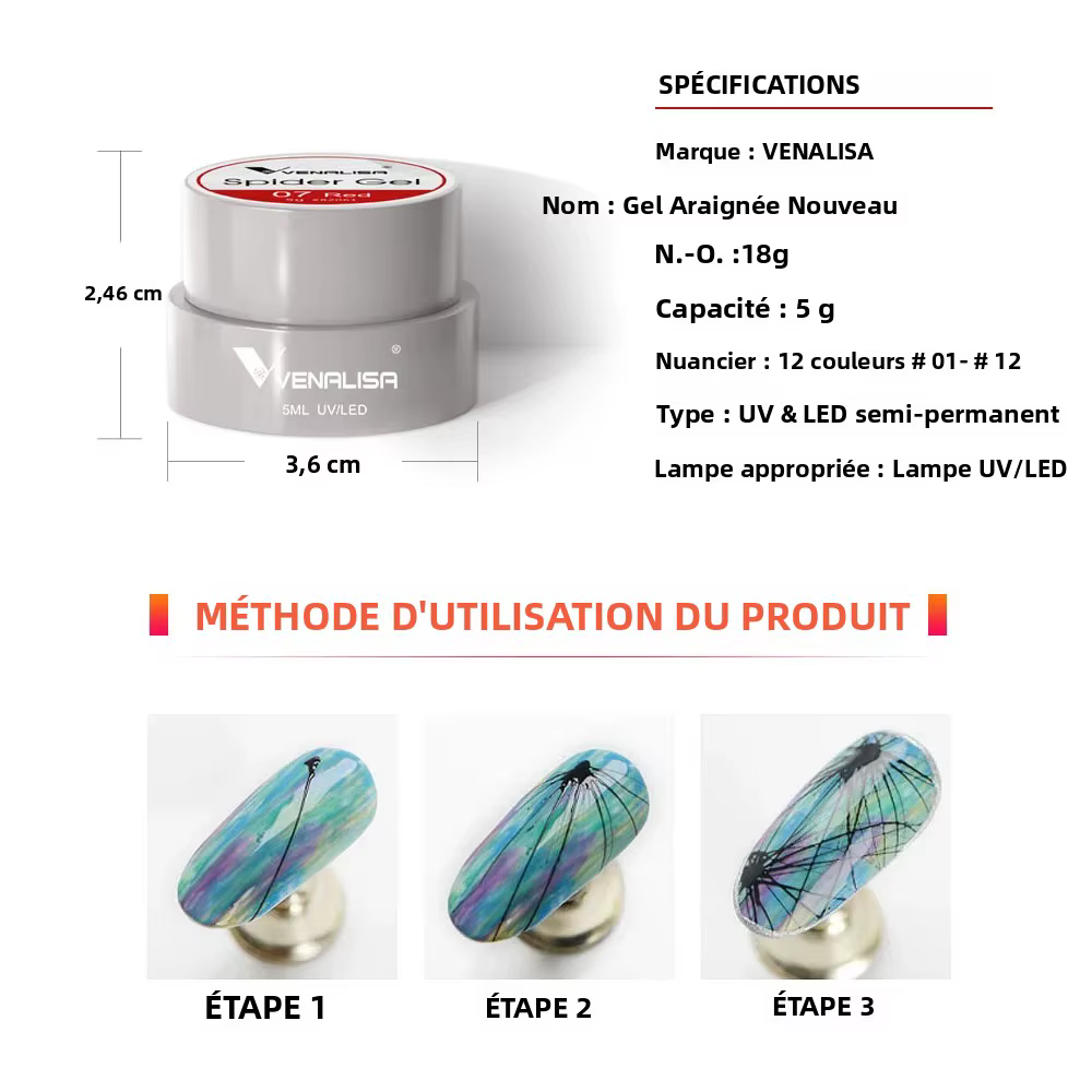 Venalisa 8ml Gel UV LED pour Nail Art