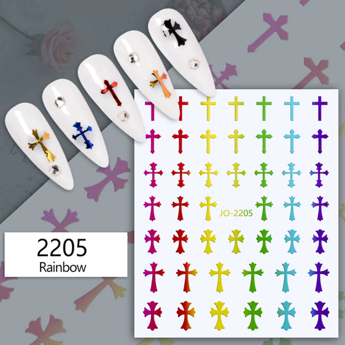 Femmes Nail Art autocollant nouveau Style INS chaud 12 couleurs croix couleur unie ongles bricolage décoration décalcomanies