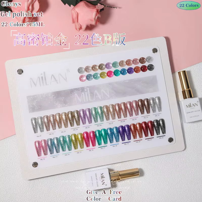 Glenys – colle pour vernis à ongles série 22 couleurs