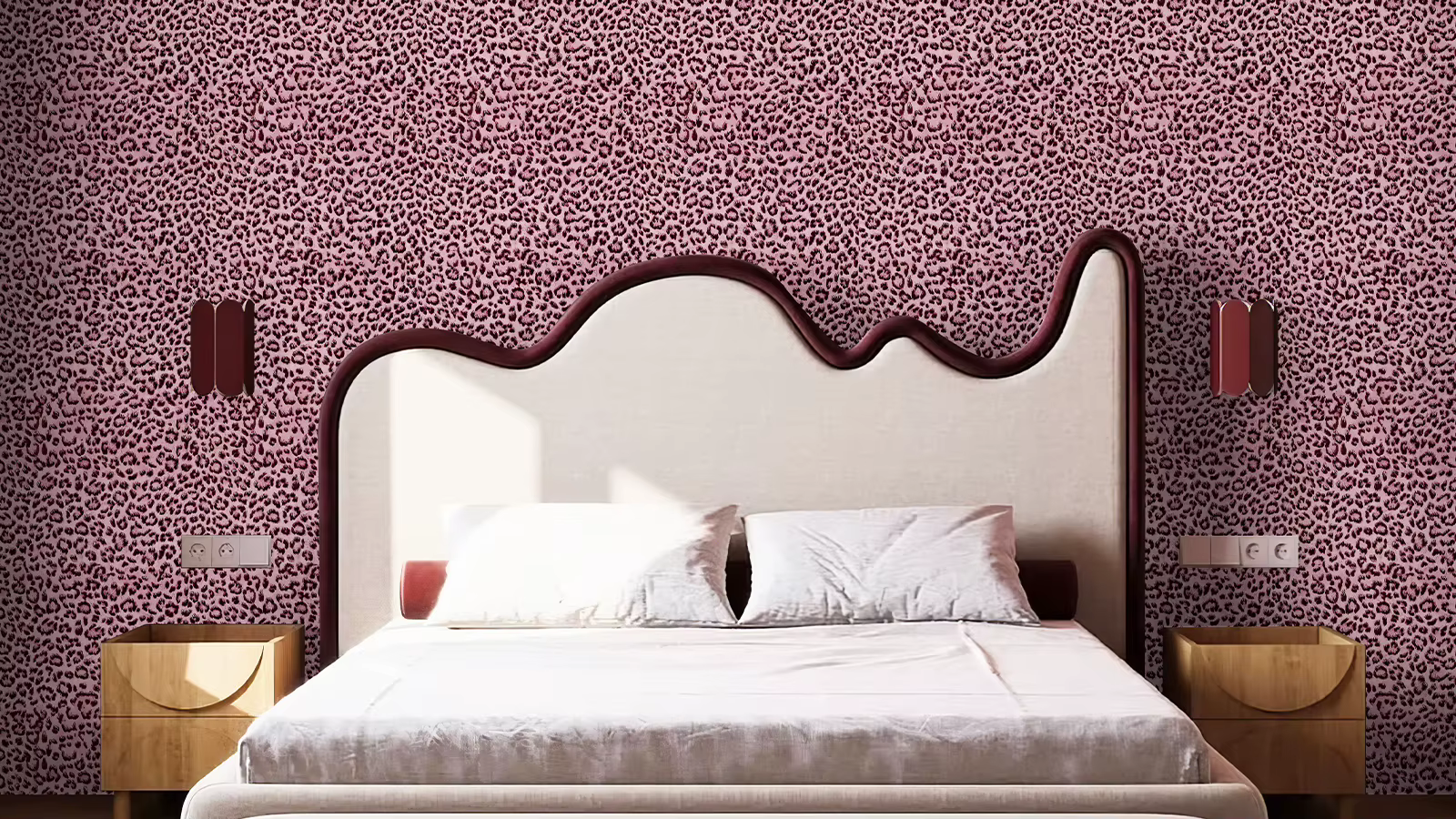 Papier peint imperméable à l'eau rose léopard pour plafond, salon, papier peint imperméable à l'huile
