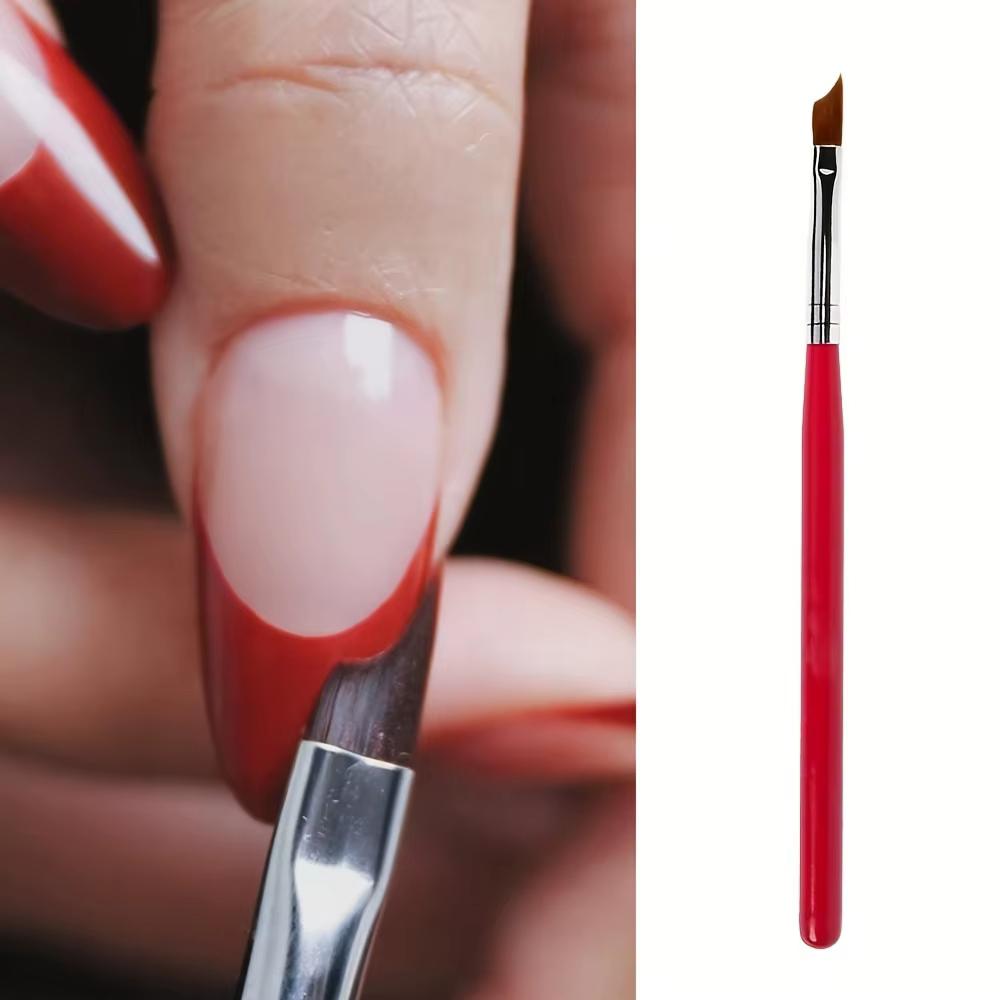 Pinceau de manucure demi-lune à bord incurvé pour nail art