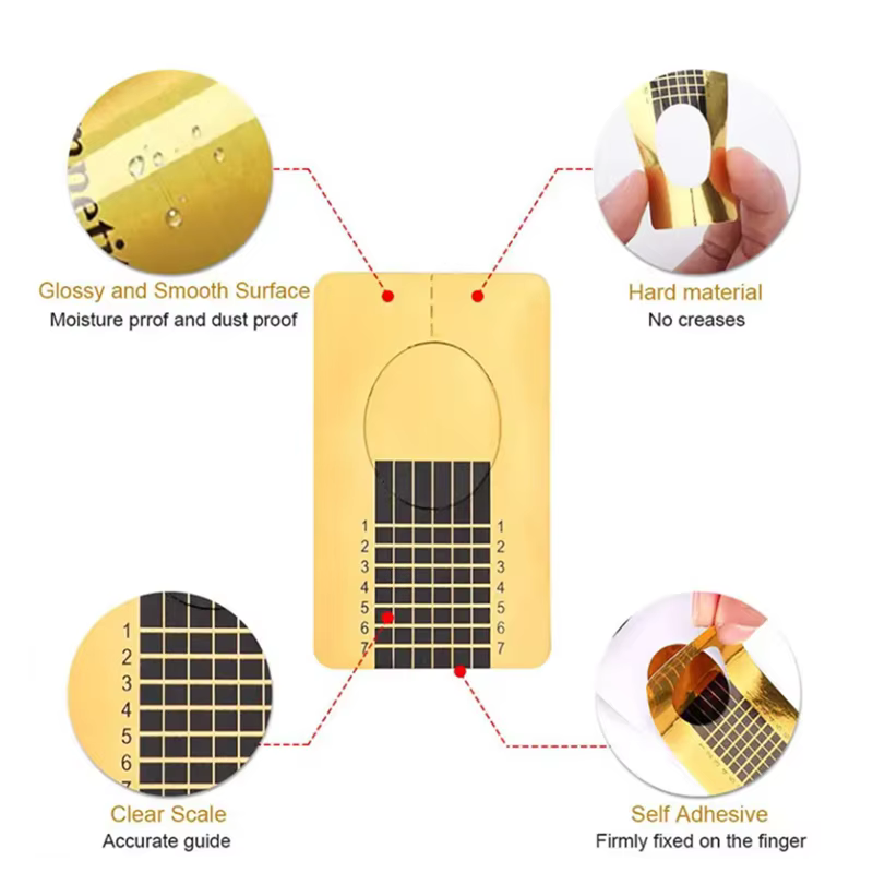 Autocollant de forme d'ongle pour pointes de poudre acrylique