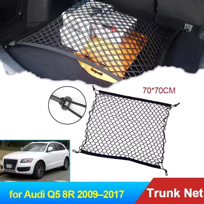 Filet de Chargement artificiel astique pour Coffre de Voiture, Pièce de Rangement pour Audi Q5 8R 2009 2010 2011 2012 2013 2014 2015 2016 2017, 70x70