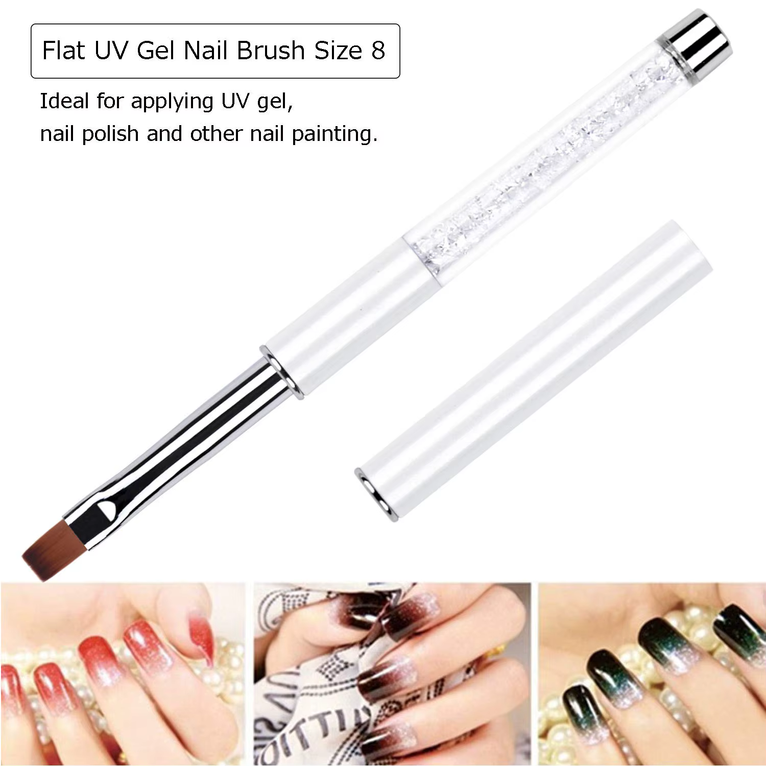 Brosse à ongles ovale et plate pour Gel UV