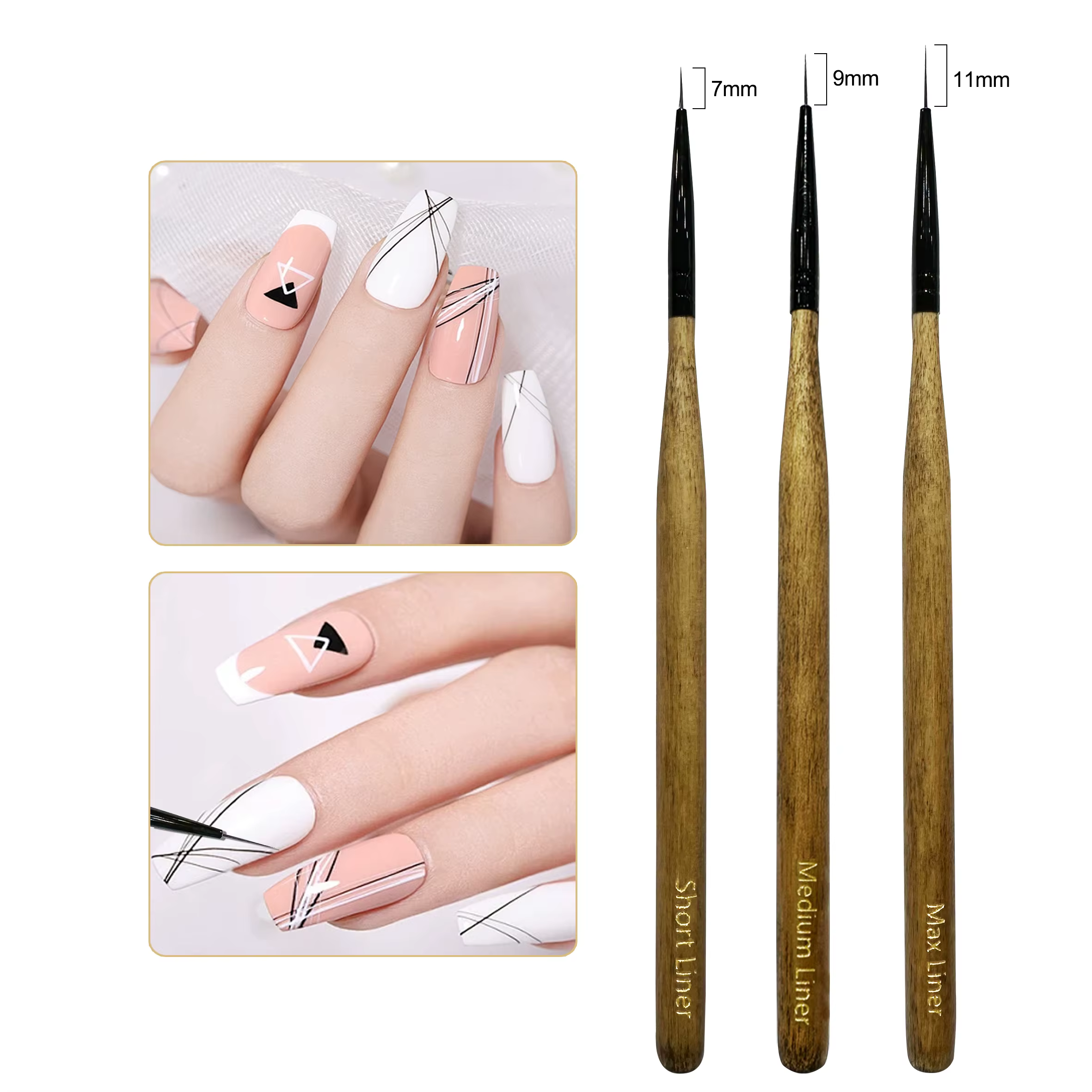RolinStar-Pinceau liner en nylon pour manucure professionnelle