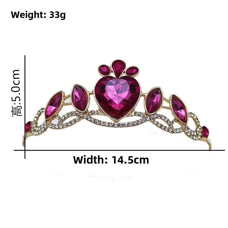 Couronne de princesse coréenne pour enfants, accessoires de cheveux, ornements en cristal, cadeau d'anniversaire, couronne de roi, amis fée