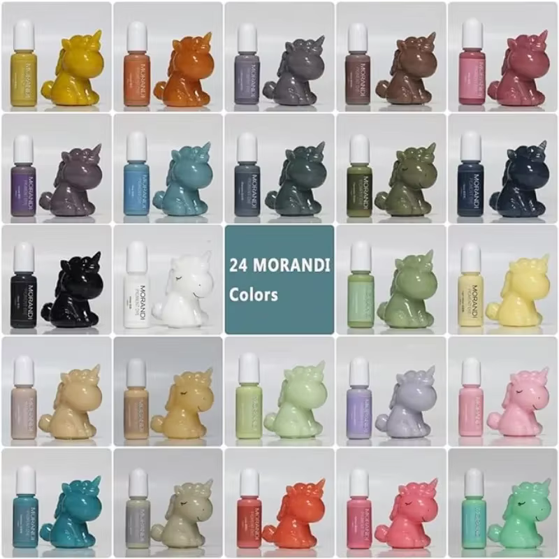 Pigment liquide opaque pour documents en résine, 24 couleurs pastel Morandi, résine UV pour documents d'élection