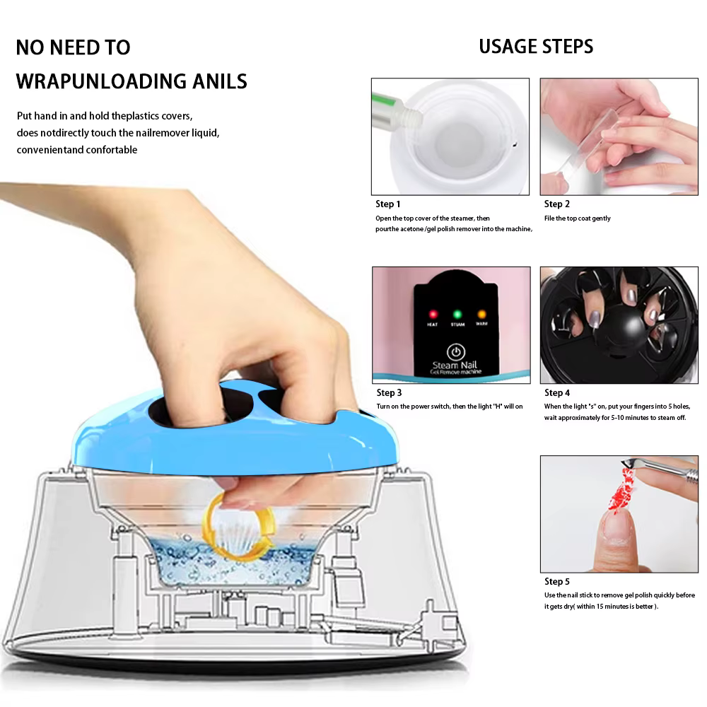 Dissolvant Électrique à Vapeur pour Verhéritage à Ongles Gel Acrylique