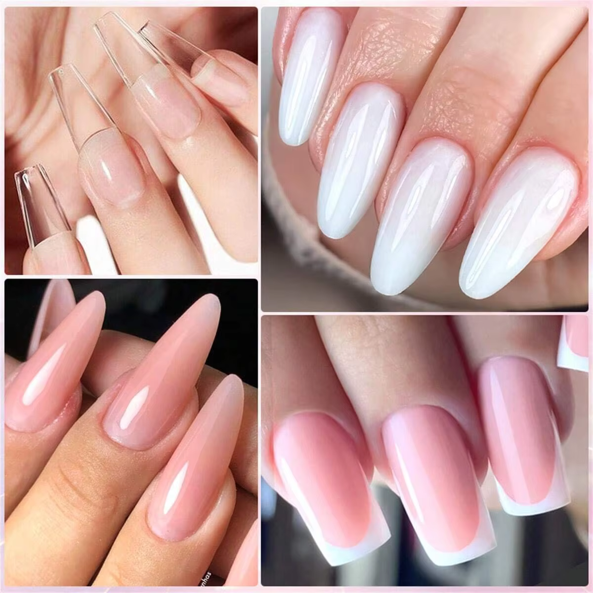 8 pièces/ensemble 20ml ensemble de Gel d'extension rapide clair rose ongles UV Gel pointe forme acrylique tranche