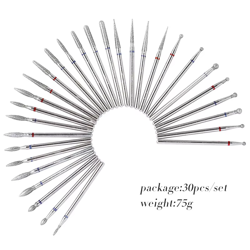 50 ensembles 30 pièces/ensemble jeu de forets pour Nail Art-embouts de travail de préparation de Style russe pour