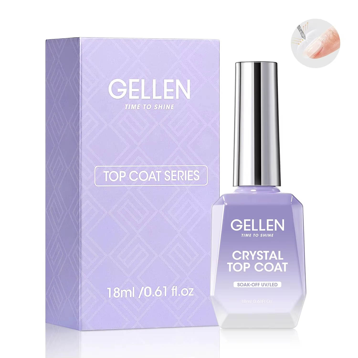 GELLEN Gel pour ongles couche de finition 18ML grande bouteille Ultra brillant supérieur