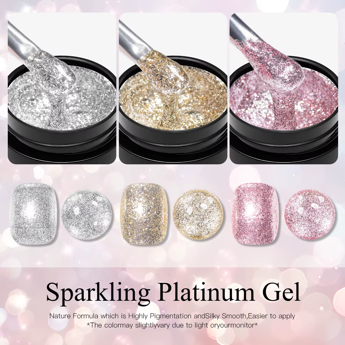 Quatre Lily 8ml or scintillant platine vernis à ongles paillettes longue durée Semi Permanent Nail Art peinture Gel