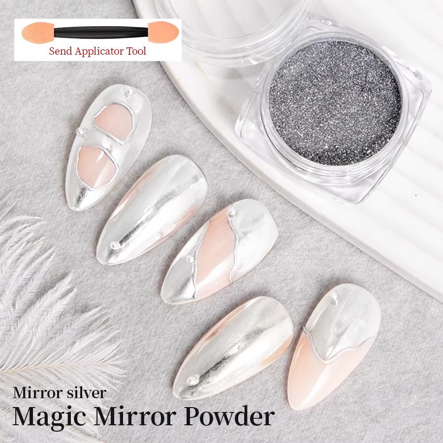 RS Chrome poudre à ongles holographique miroir magique métallique doré argenté frottant Nail Art paillettes poussière