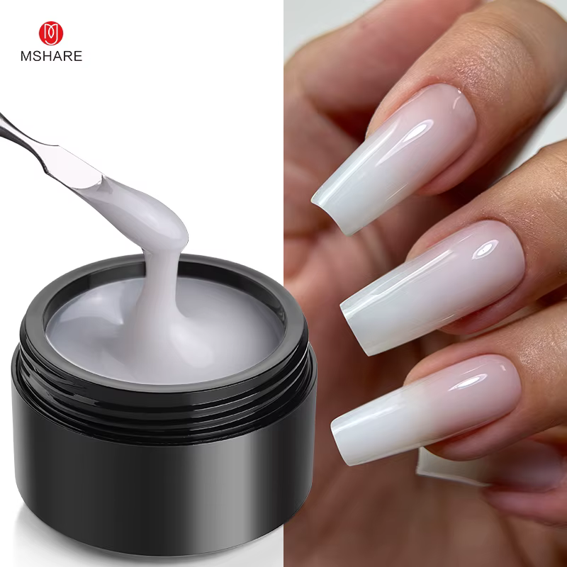MSHARE Hema Tpo gratuit translucide gelée bleu jaune vert dégradé auto-nivelant Gel dur Extension rapide UV LED Gels pour ongles 50ml