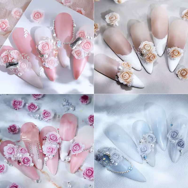 Roses sculptées en dégradées pour décoration Nail Art