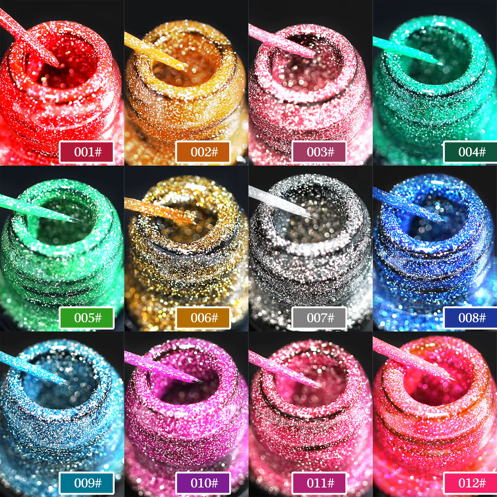 5ml Fluorescent diamant ligne Gel brillant peint Gel vernis à ongles Semi-Permanent UV Gel