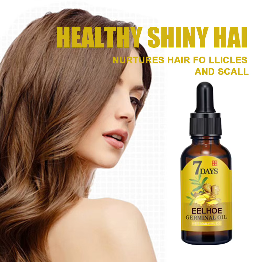 EELHOE – huile de gingembre pour la croissance des cheveux, pour le Massage du cuir chevelu, traitement des follicules pileux, soins capillaires, Essence germinale pour la repousse et la perte