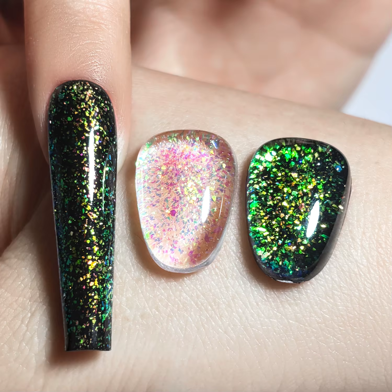 KODI JYJ Aurora opale sans lingette couche de finition vernis uv semi-permanent paillettes Gellac 12ml manucure coloré