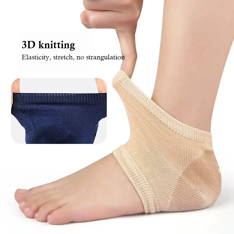 Protections de talon en gel, anti-crevasses, demi-chaussettes unisexe, coussinets de soin des pieds, 2 ou 4 pièces