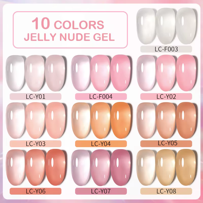 LILYCUTE 7ml blanc laiteux Transparent Gel vernis à ongles gelée rose nu Gel cristal Semi Permanent tremper UV Gel manucure conception