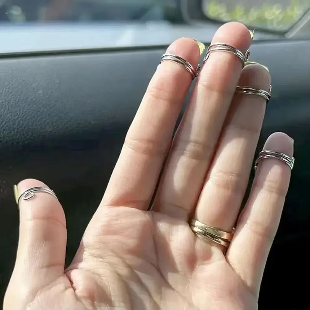 10 pièces anneaux pour ongles bout des doigts