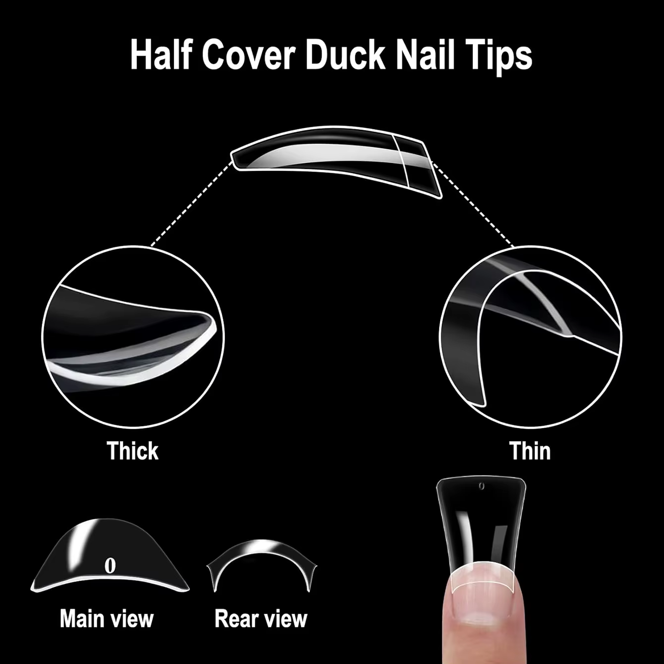 100 faux ongles en forme de bec de canard