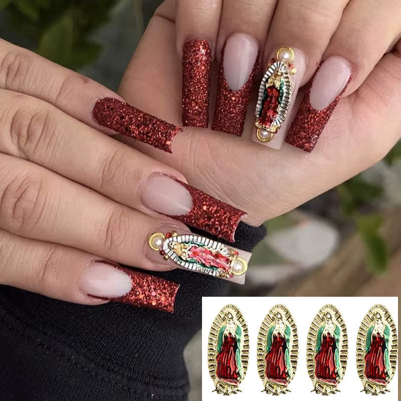 Breloques 3D brillantes en alliage de biscuits pour la décoration des ongles