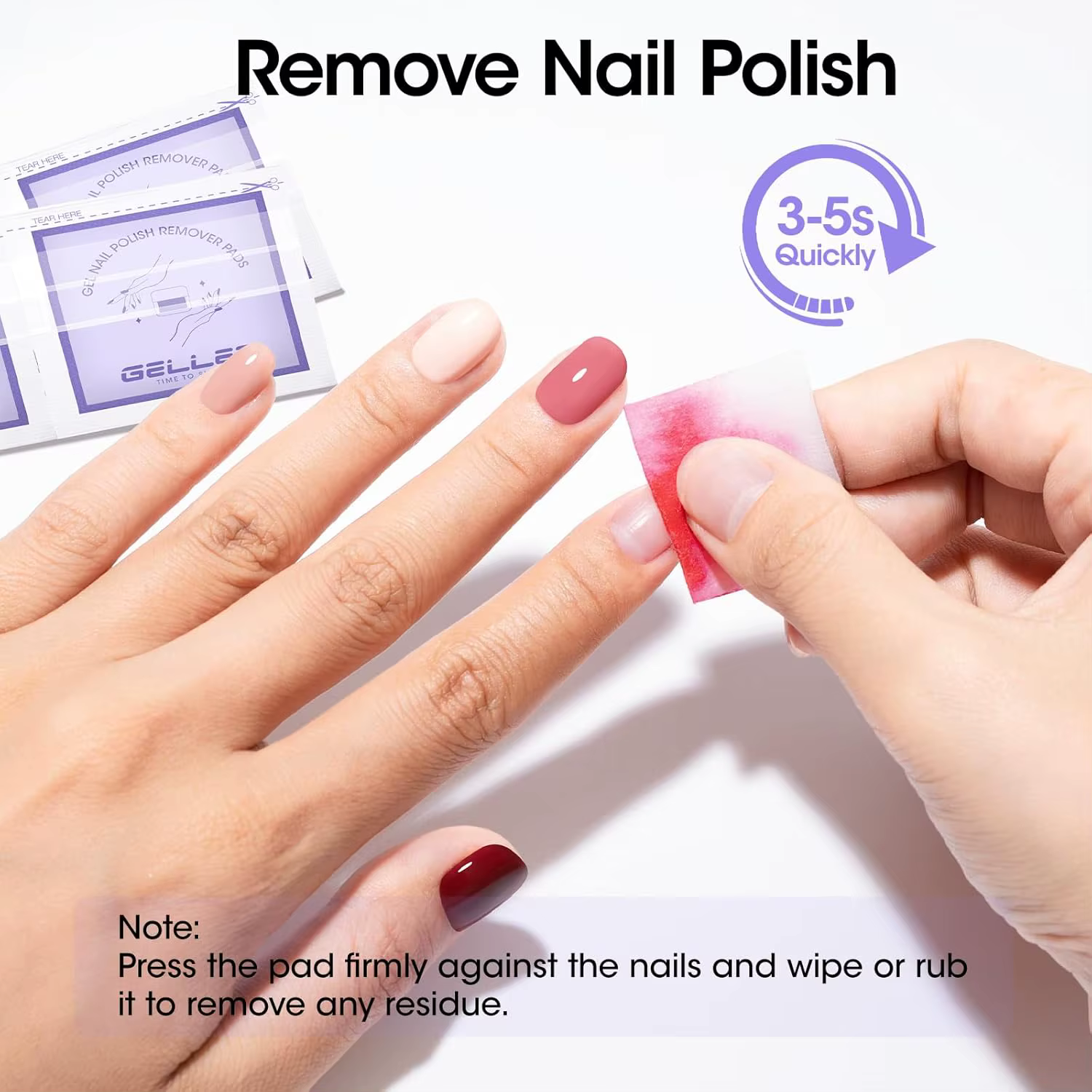 GELLEN 100 Lingettes Dissolvantes pour Vernis à Ongles
