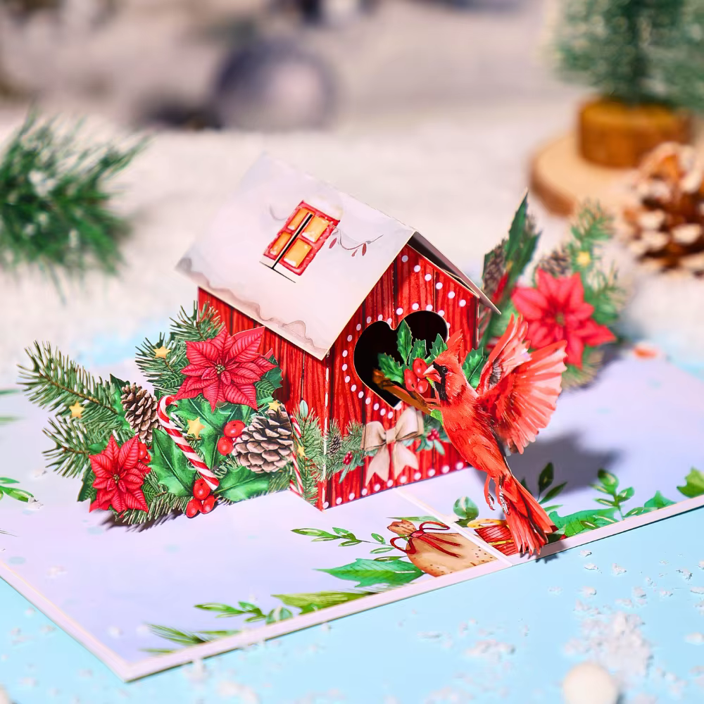 Carte pop-up de Noël 3D, carte de vœux festive bonhomme de neige, parfaite pour les cadeaux de fête de Noël, la décoration de la maison, cadeaux de vacances-avec lumière