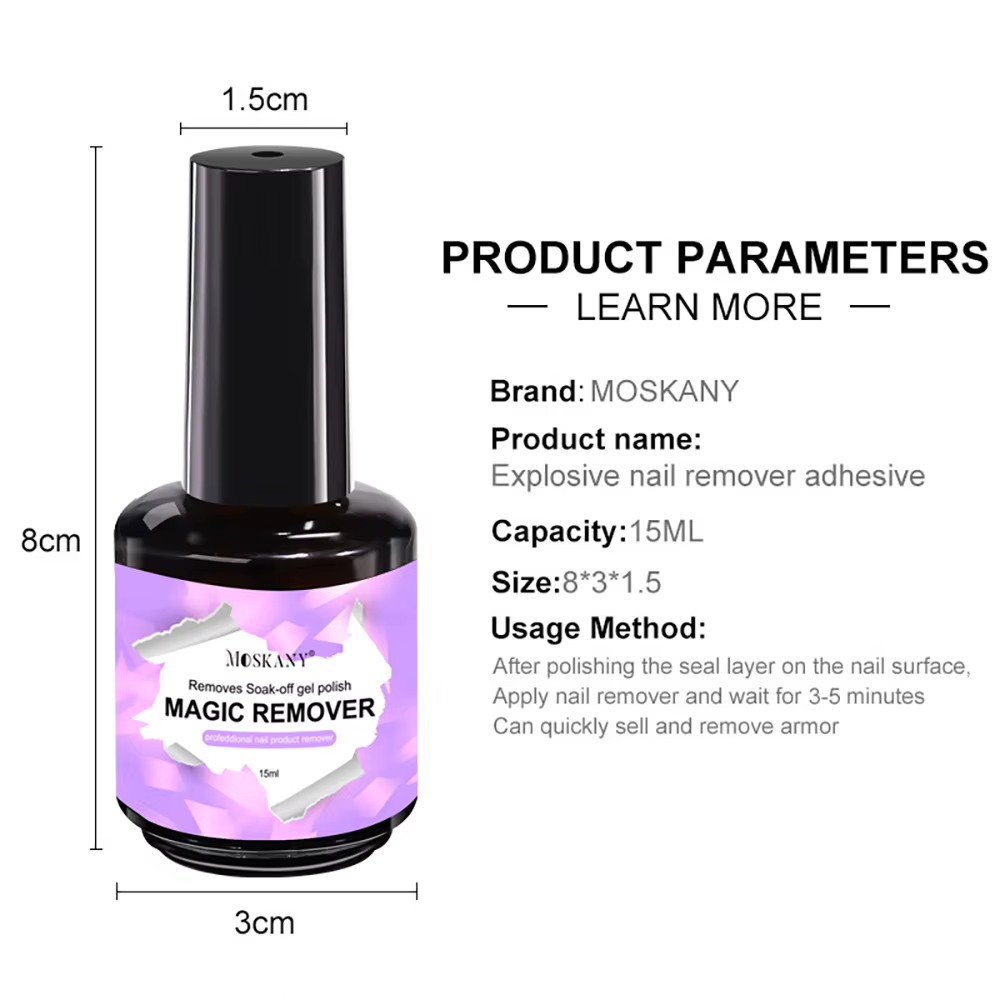 MOSKANY 15ml dissolvant magique vernis à ongles pour tremper