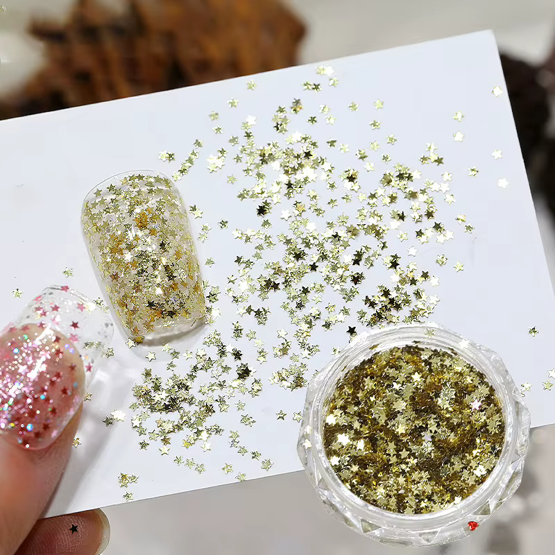 1 pot 1mm Mini étoile scintillante ongles paillettes scintillantes décoration