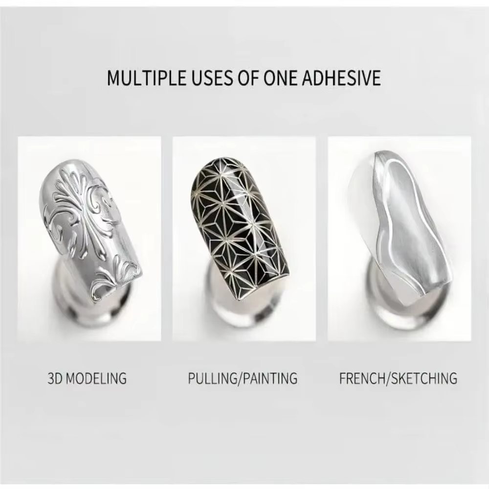 Vernis à ongles gel métallique miroir – Brillant argent et or rose