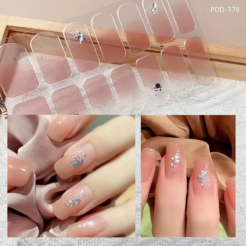 14 bandes d'autocollants pour ongles en Gel