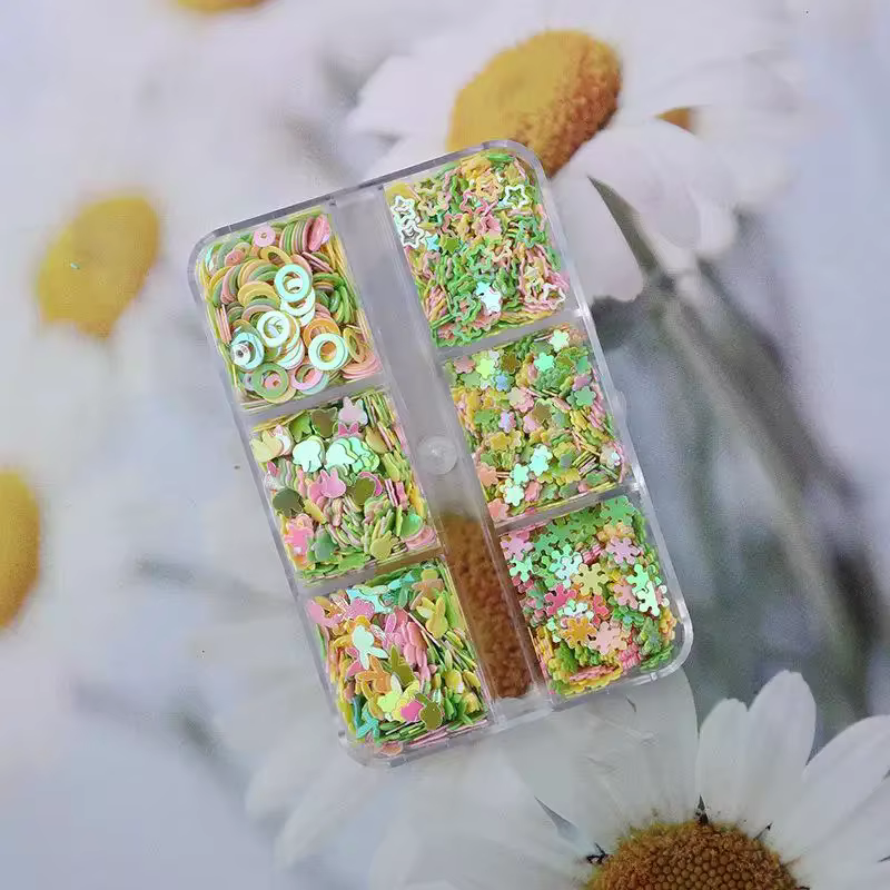 6 Grilles de Paillettes Étoiles Colorées en Forme d'Étoile à Cinq Branches