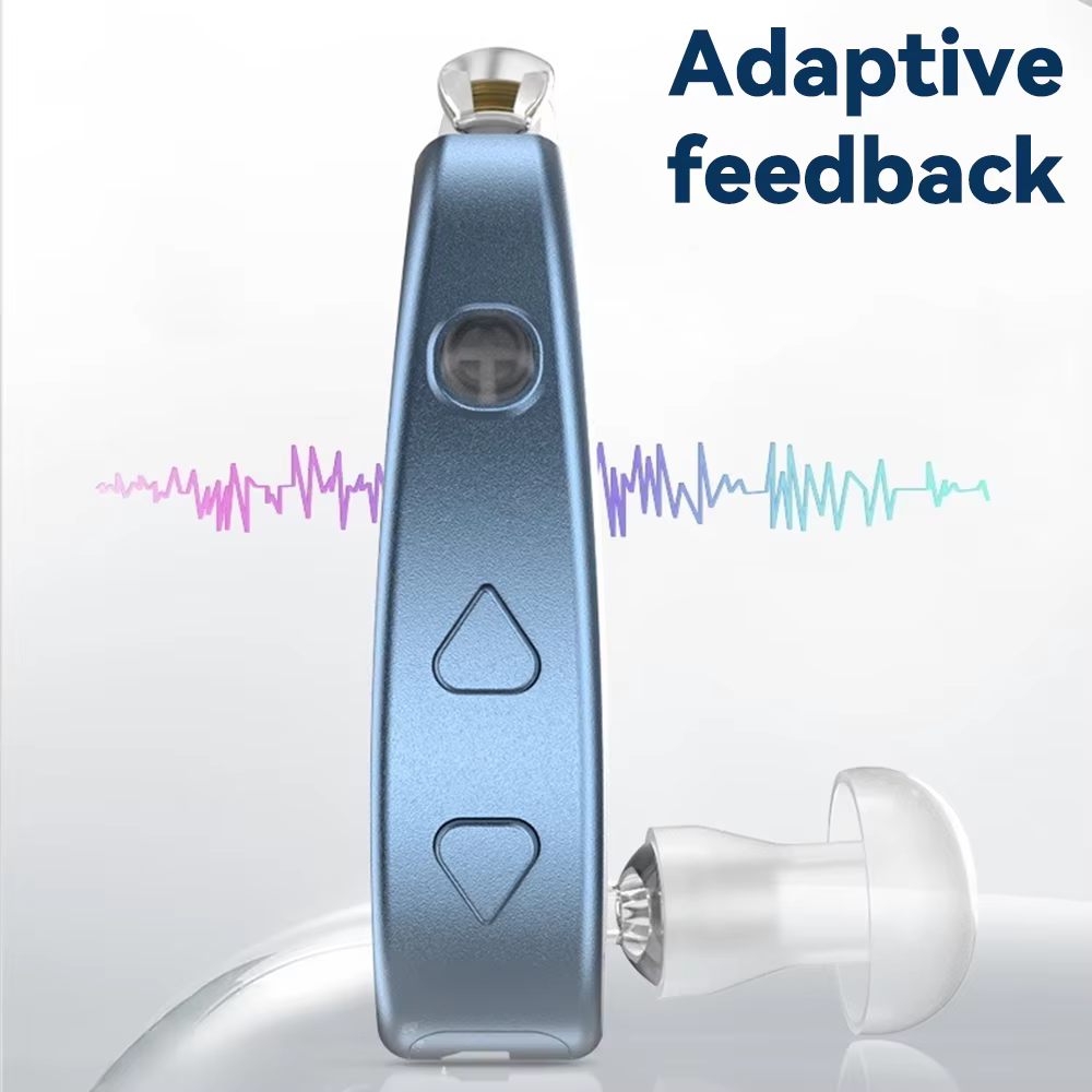 Aides auditives BTE pour sourds Aide auditive rechargeable pour personnes âgées L'appareil d'écoute Amplificateur de son sans fil Aide auditive à cathéter