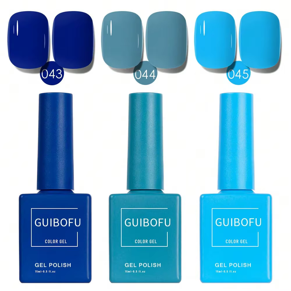 Lot de 3 vernis gel bleu roi 15 ml