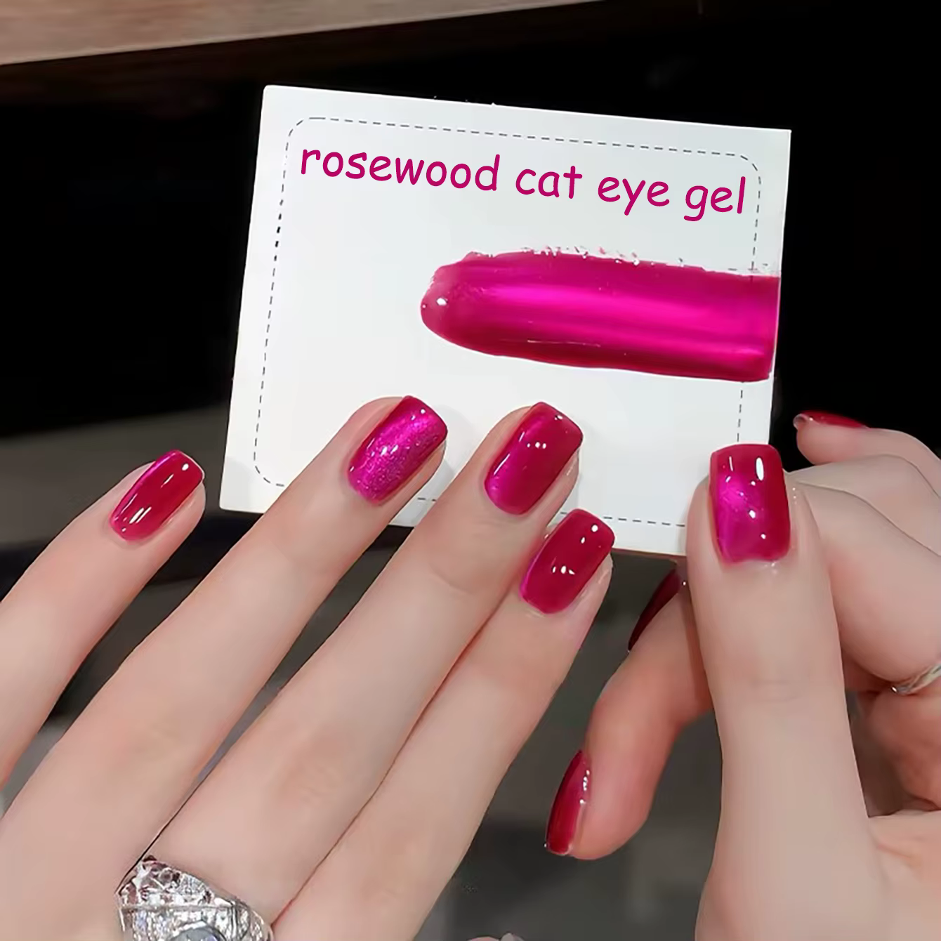 Vernis à ongles gel œil de chat en perles de verre fuchsia ZH 12ML 2026