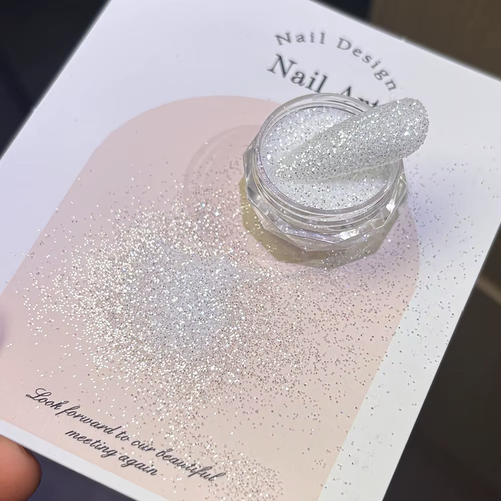 1.5g/pot blanc flocon de neige sucre poudre à ongles mer scintillant sel cristal diamant Pigment poussière bricolage hiver noël manucure décor F