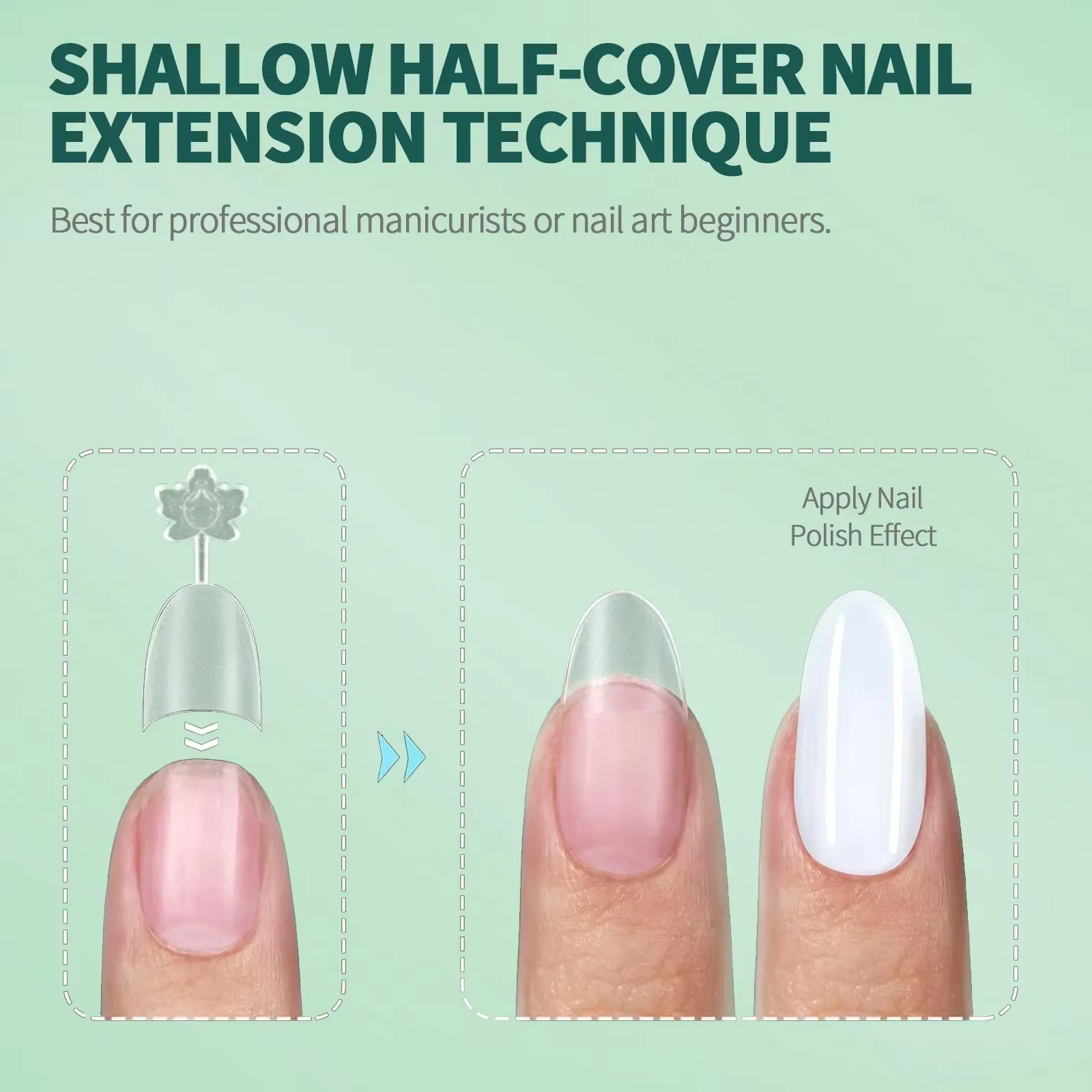 Faux ongles courts demi-couverture