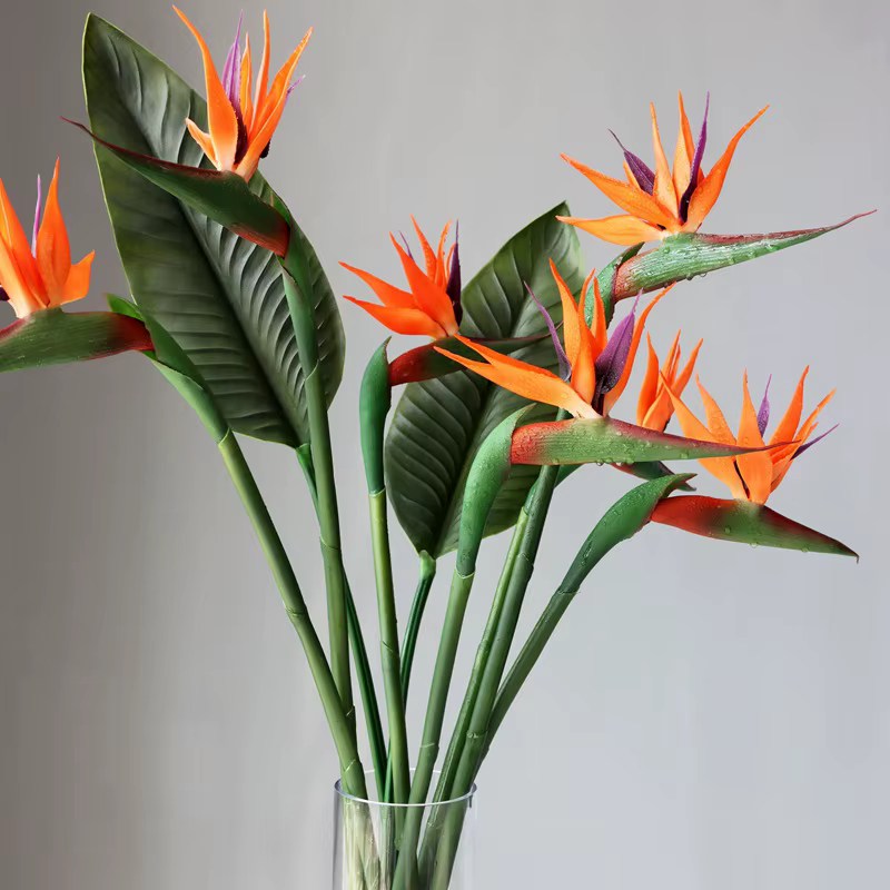 Oiseau du paradis en plastique souple de 82cm, 1 pièce, fleurs artificielles pouvant être pliées et placées à la maison, décoration de photographie de mariage