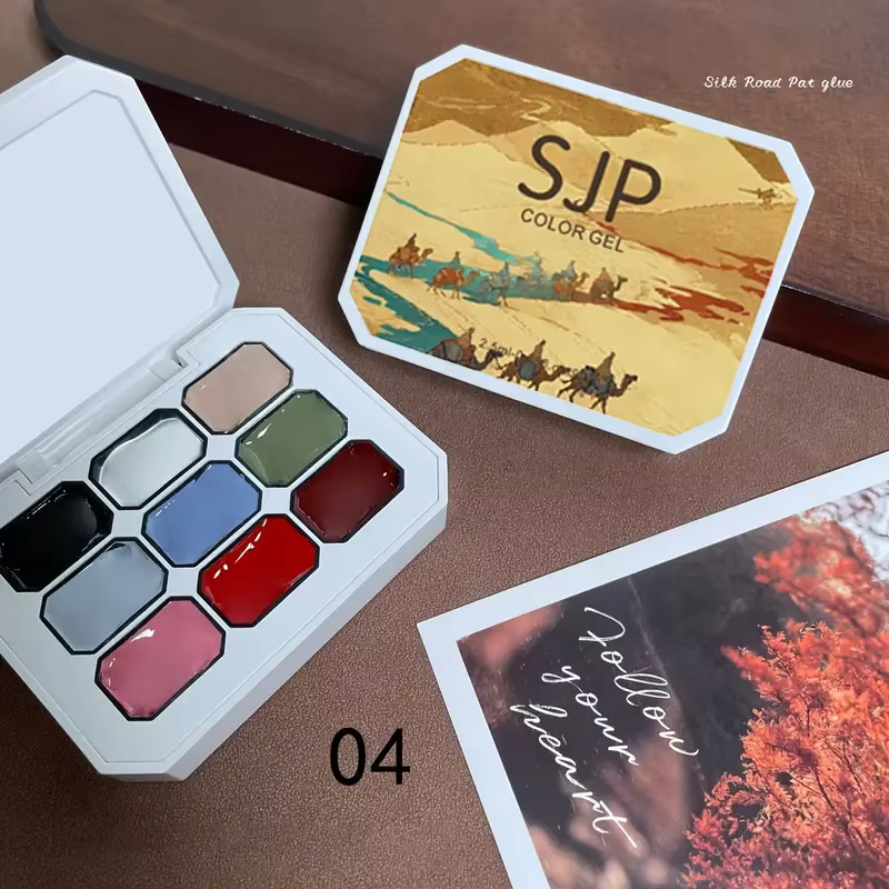 9 couleurs solide vernis à ongles Palette Peelable UV/LED