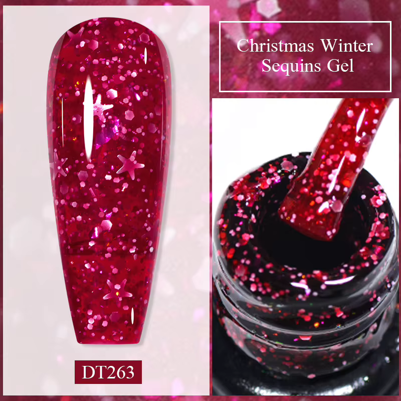 Verhéritage à Ongles en Gel à Paillettes Brillantes de Noël