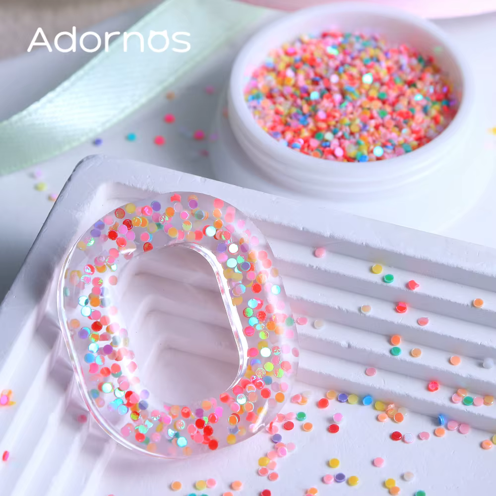 Paillettes rondes colorées pour décoration d'ongles