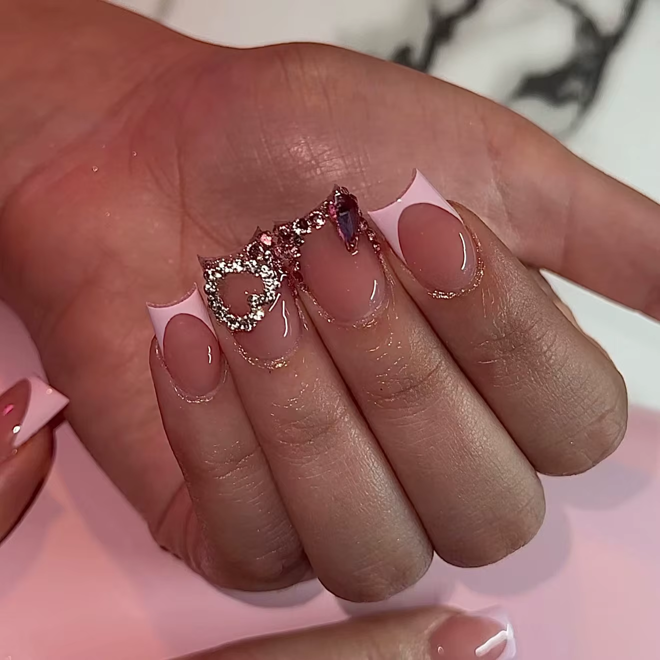 24 faux ongles français imprimé léopard