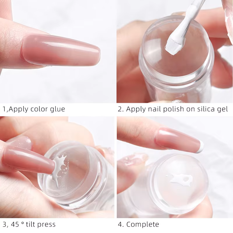 Tampon à Ongles en Silicone avec Impression de Verhéritage à Ongles
