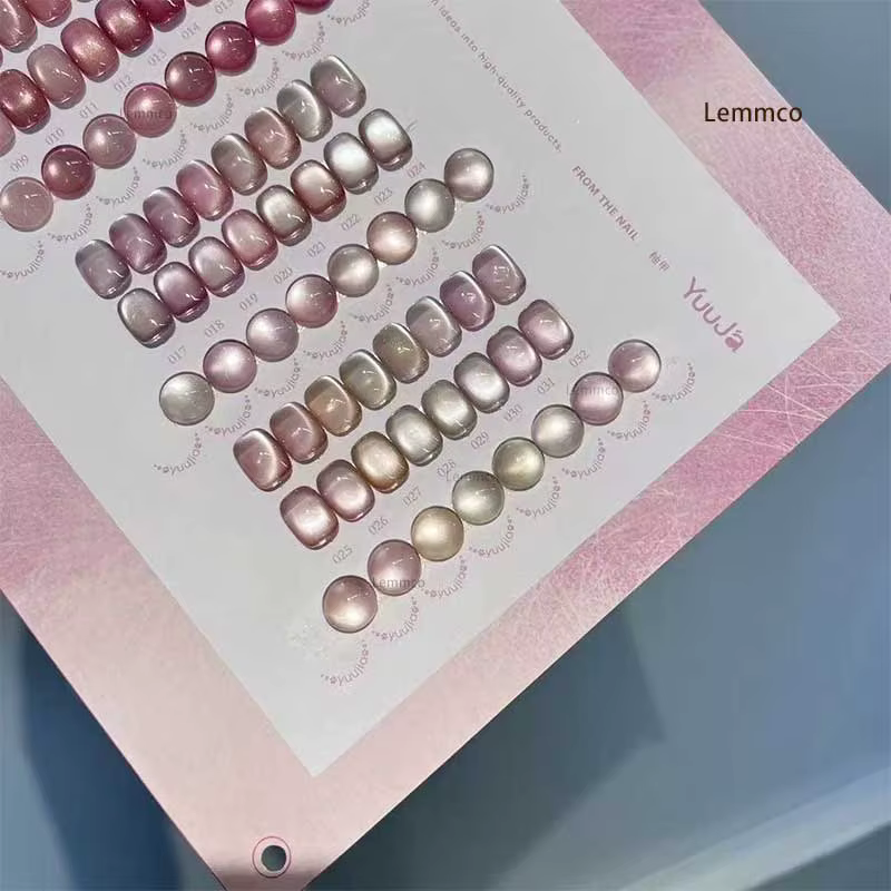 YUUJA rose 32 pièces * 15ML ensemble de vernis Gel oeil de chat avec carte de couleur Gel magnétique Laser de luxe