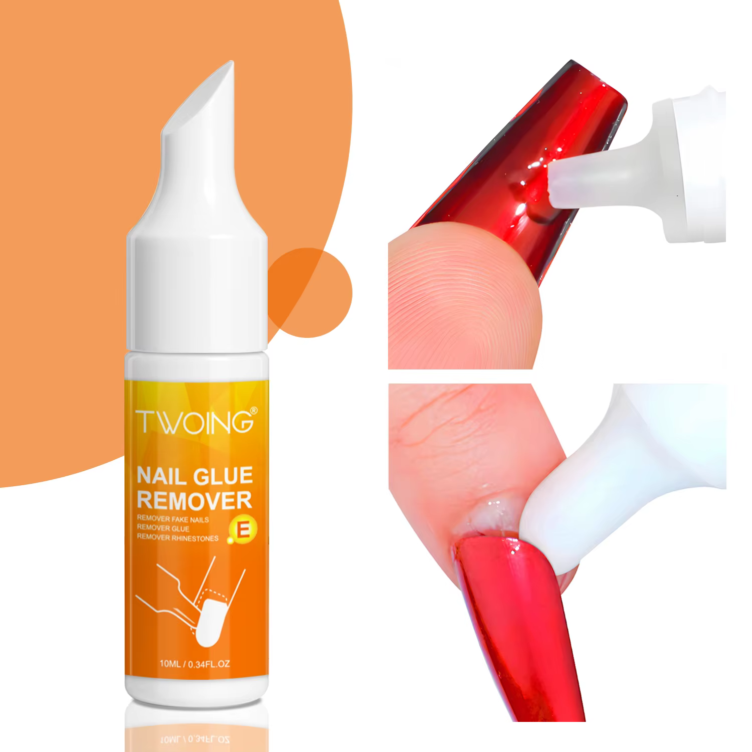 TWOING faux ongles conseils adhésifs solides dissolvant de Gel liquide