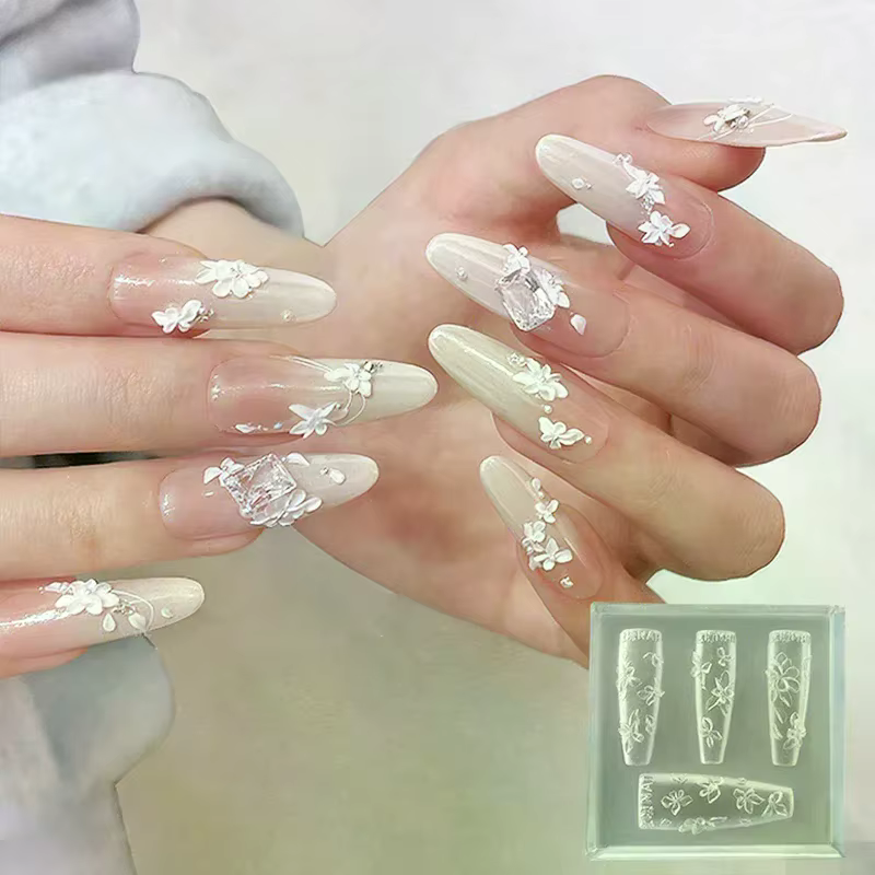 Moule à ongles 3D en silicone pour fleurs
