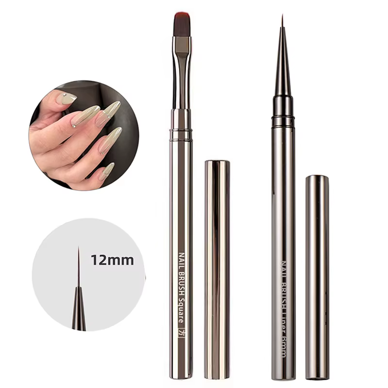 BORN PRETTY brosse à ongles bricolage dessin peinture fleur ligne rayures stylo poignée en métal UV Gel Nail Art brosses outil de manucure