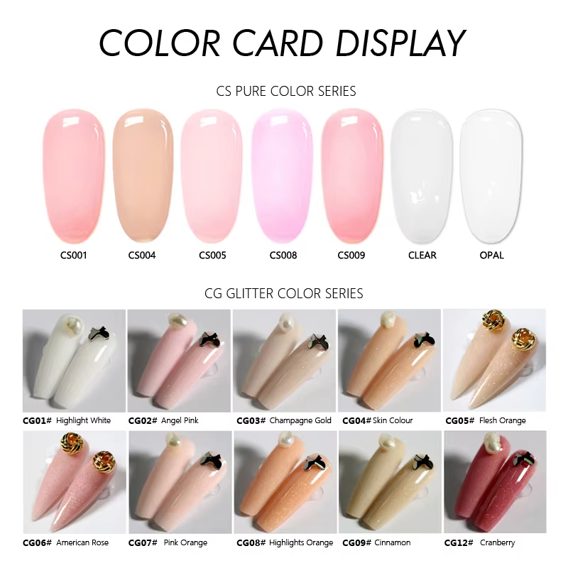 CHUNSHU gelée constructeur ongles Gel paillettes dur Gel Extension par formes d'ongles